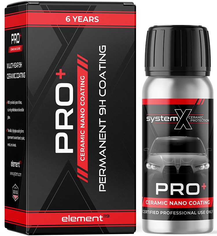 System X pro 65 mL ceramic coating bottle and packaging for professional automotive paint protection