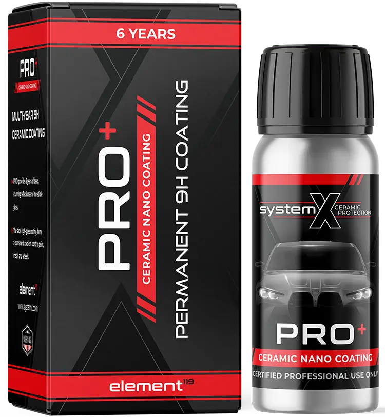 System X pro 65 mL ceramic coating bottle and packaging for professional automotive paint protection