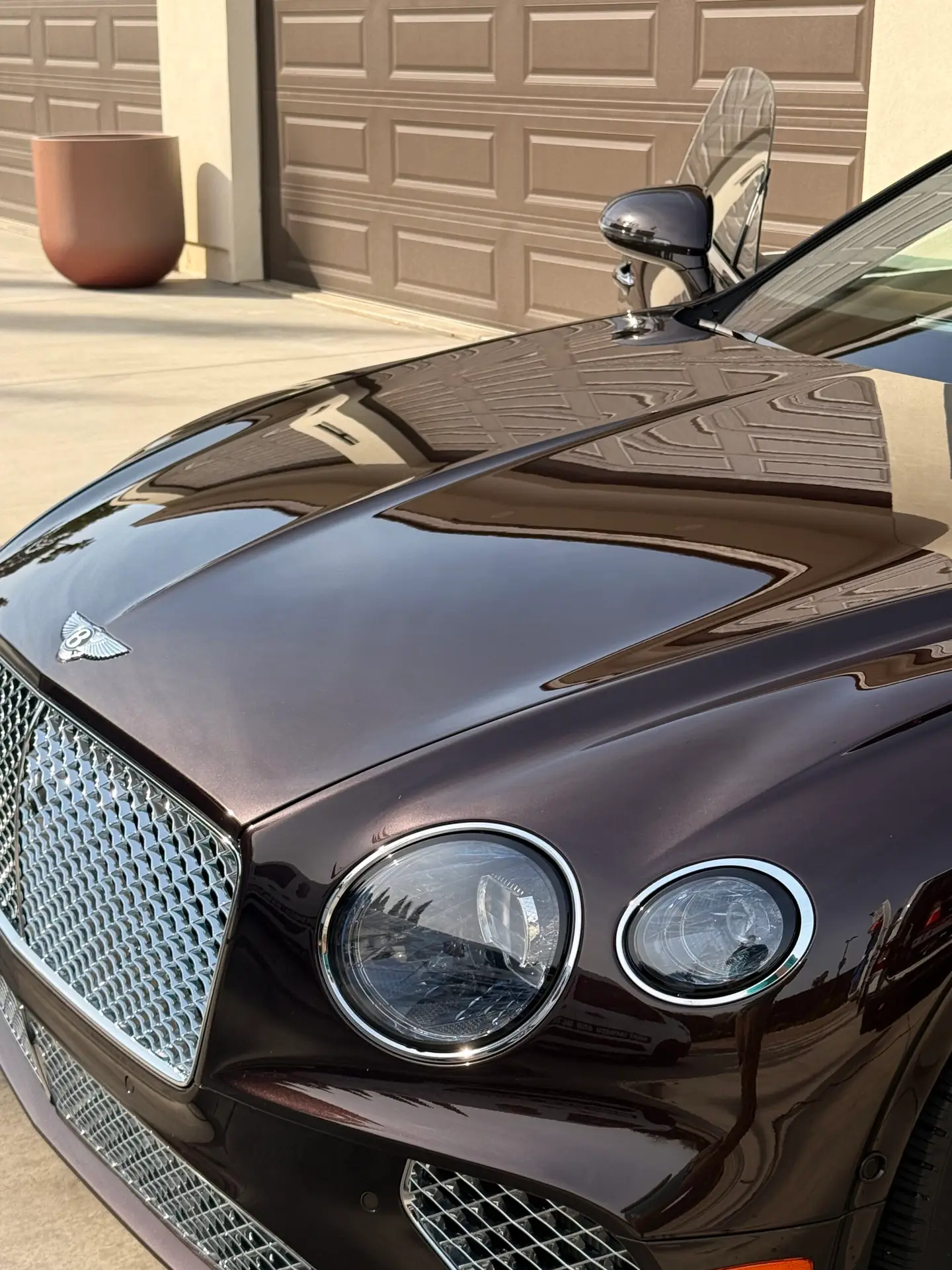 Bentley exterior after professional mobile detailing service in Riverside, California