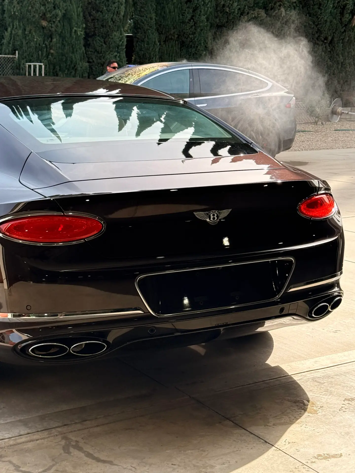 Bentley rear exterior after professional mobile detailing Wash in Riverside California